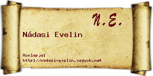 Nádasi Evelin névjegykártya